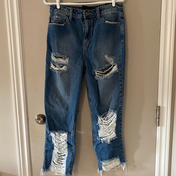 ANKEL LENGTH DISTRESSED BOYFRIEND JEANS FASHION NOVA | size: 7 - Picture 3 of 6